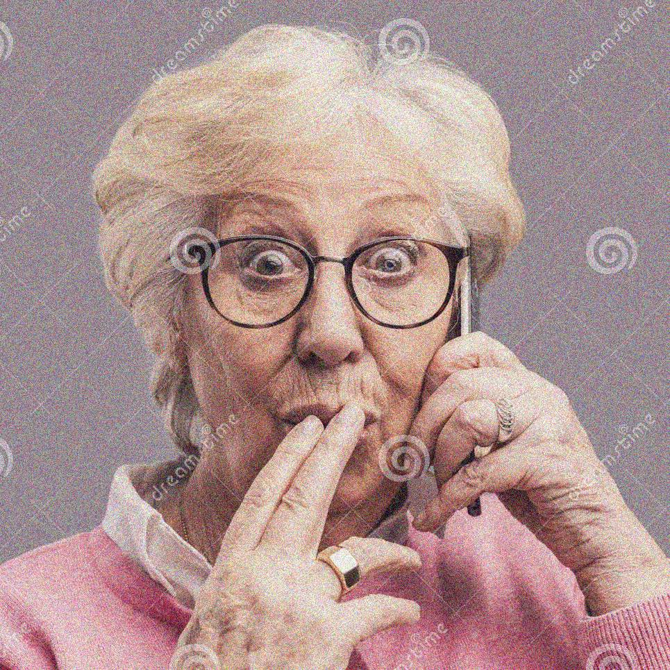 De looking shocked and definitely not a stock image